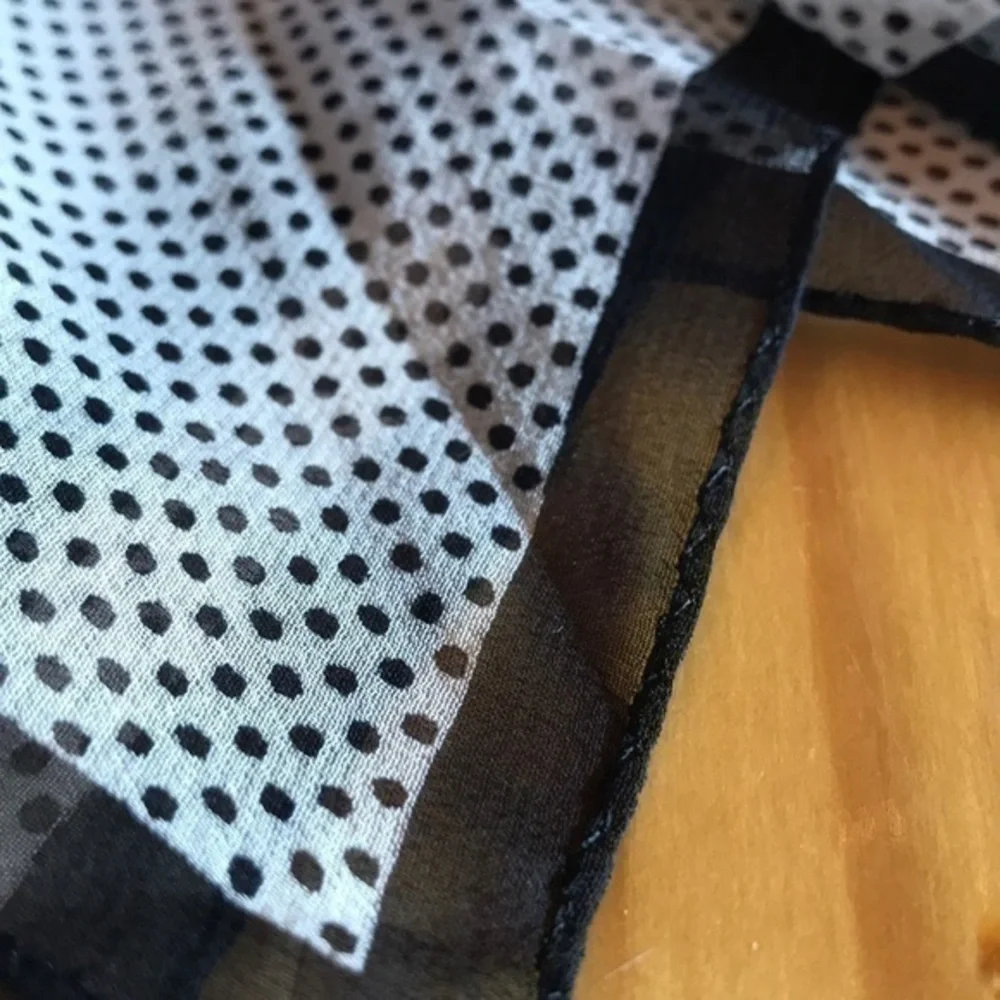 All Silk Purse Scarf Square black with Tiny Polkadots